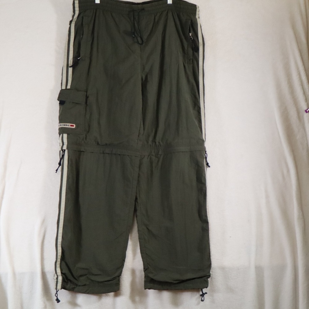 Vintage Abercrombie & Fitch Men's L Olive Convertible Cargo Pants Zip Off